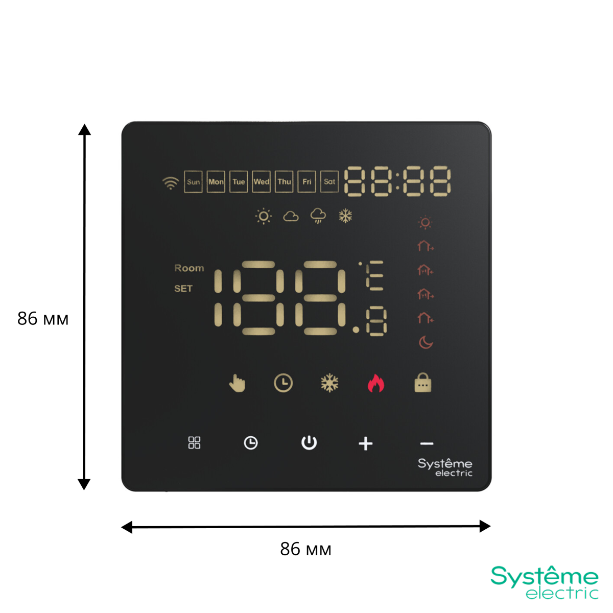 Термостат программируемый с Wi-Fi для электрического теплого пола, 16 А, моноблочный Systeme Electric ArtGallery GAL001038