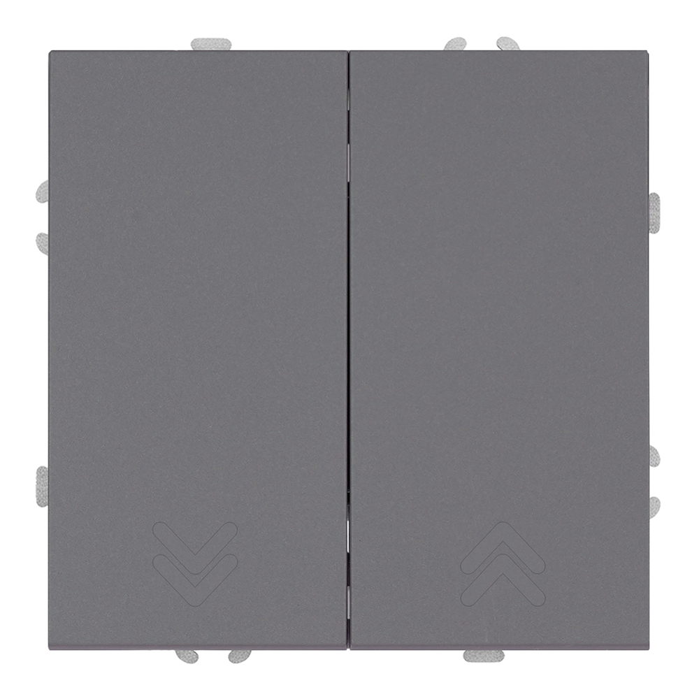 Переключатель 2-клавишный (механизм) СЗК Stekker Эмили 250В 10А RSW10-5107-10ZK платиново-серый soft touch 50241