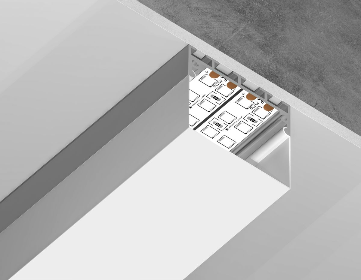 Алюминиевый профиль накладной/подвесной Profile System 42*45 для светодиодной ленты до 33,4мм Ambrella Light Illumination GP3070AL