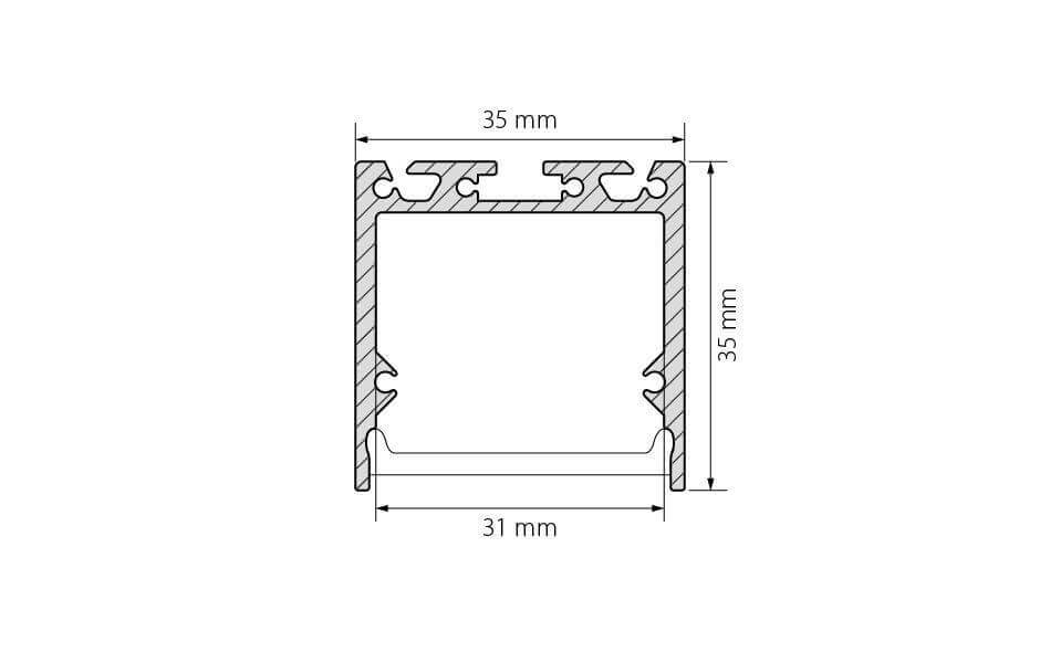 Профиль с экраном Arlight SL-LINE-3535-2500 ANOD+OPAL 020462