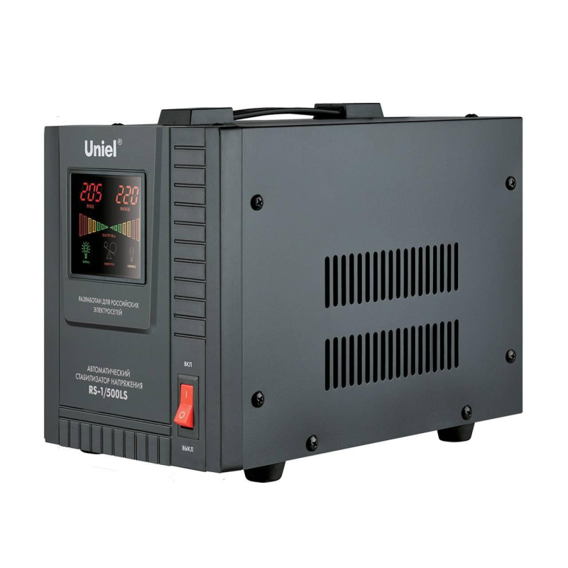 Стабилизатор напряжения (09496) Uniel 500ВА RS-1/500LS