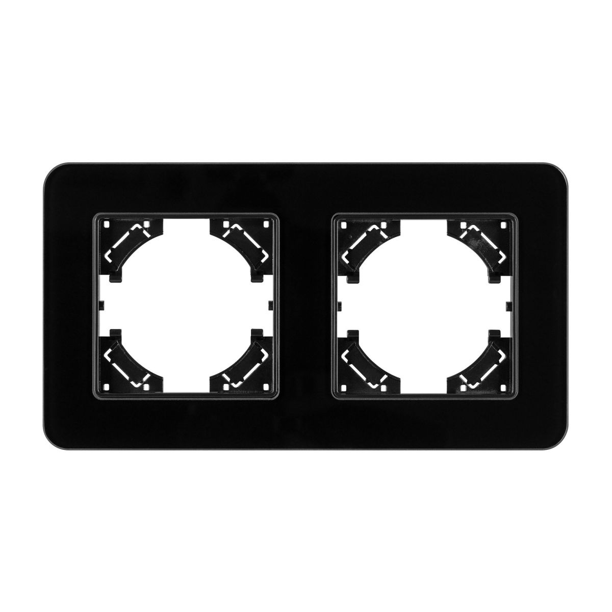 Рамка на 2 поста стеклянная Arlight FRM-OMALI-GS-2-BK 049693