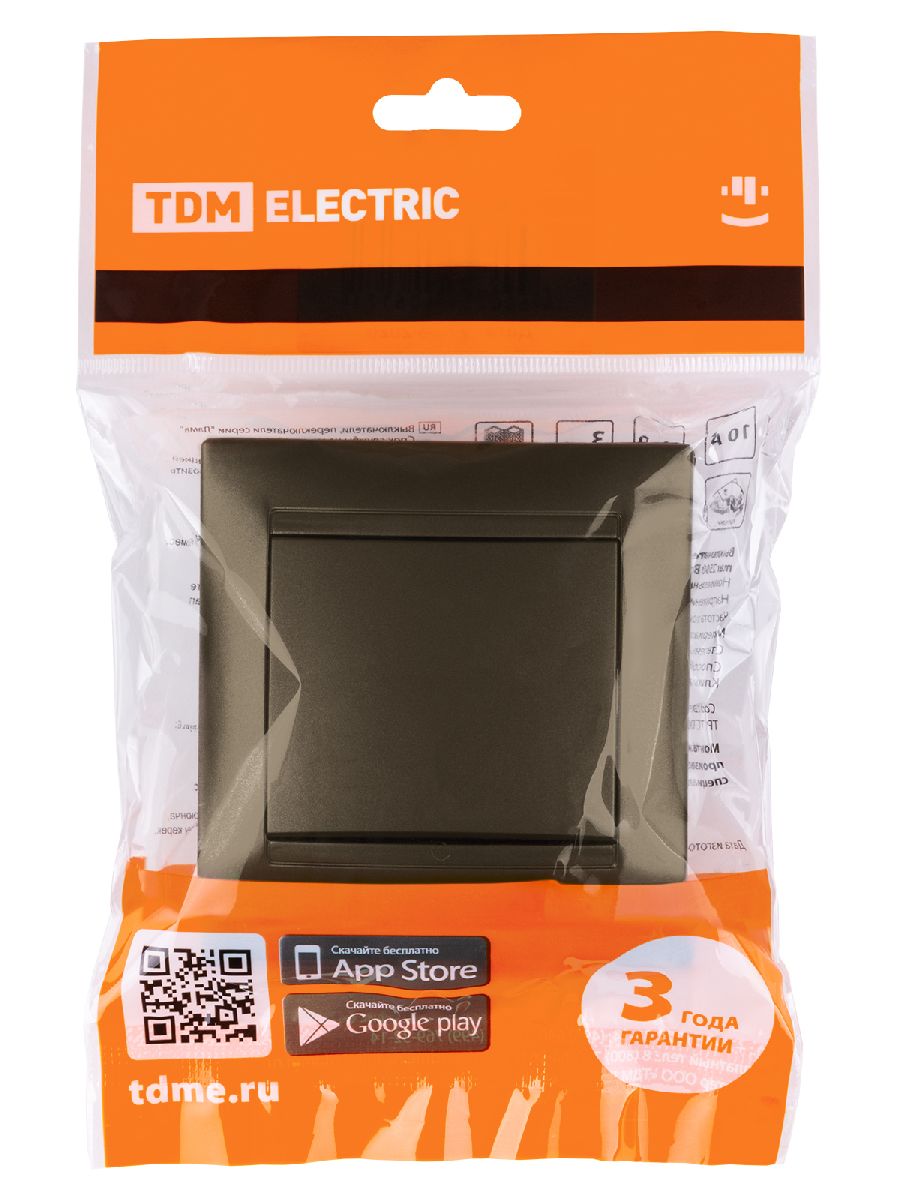 Выключатель одноклавишный Лама TDM Electric SQ1815-0701