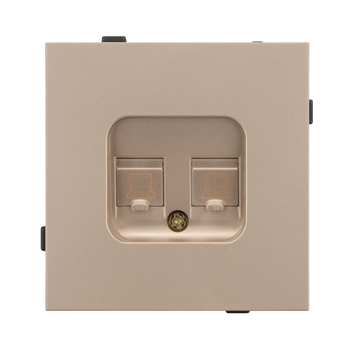 Механизм компьютерной розетки двойной Arlight SCT-TENDO-MPC2-PL-GD (RJ-45, CAT6) 054103