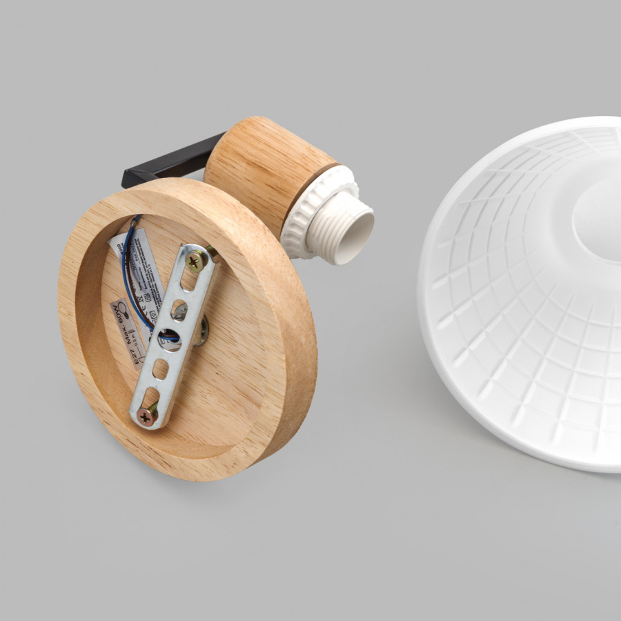 Бра скандинавское сканди IMEX MD.5716-1-W-BK+WOOD