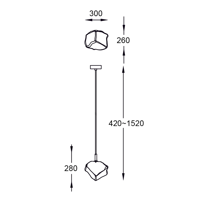Подвесной светильник  Zumaline ROCK P0488-01B-U8AC