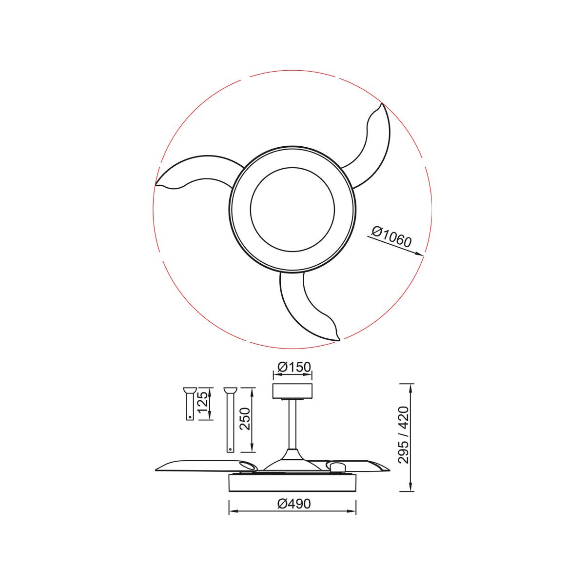 Люстра-вентилятор Mantra Niseko Fan 9091