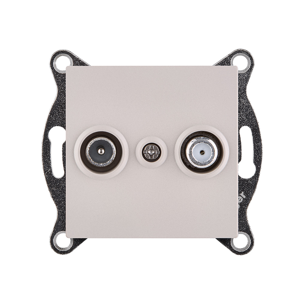 Розетка двойная TV (мама) + спутниковая SAT, кашемир матовый Kollinger REA-035CM для Aspekt, Eleganz, Reflex