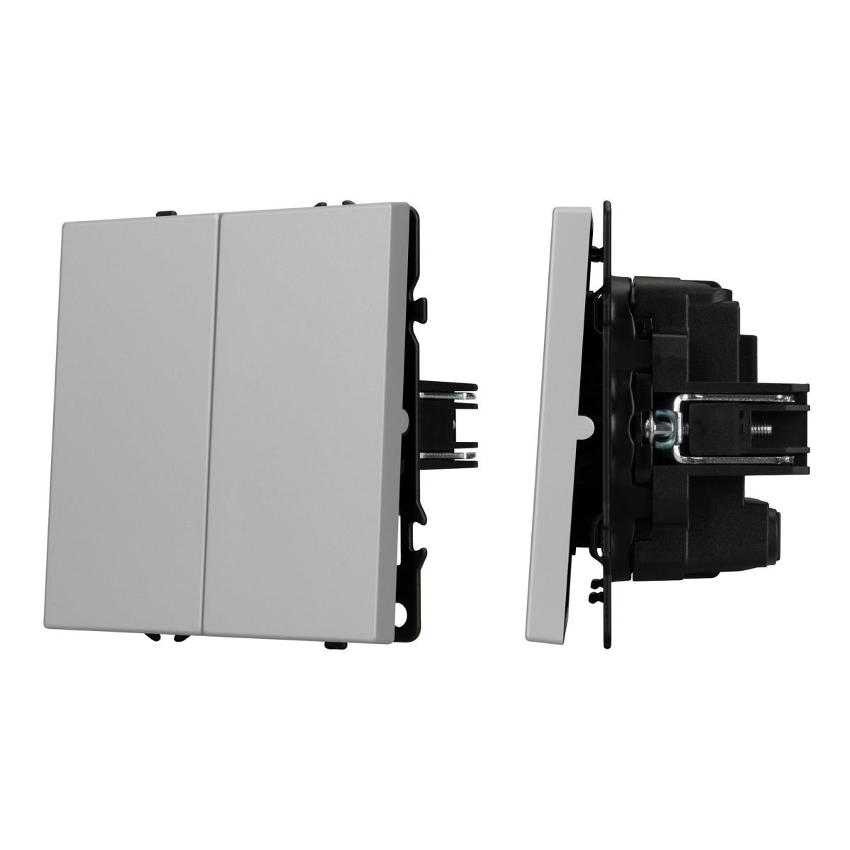 Механизм выключателя двухклавишный перекрёстный Arlight SWT-NOBE-MKX2-SFPL-IS (230V, 10A) (Никель) 061794