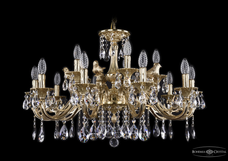 Подвесная люстра Bohemia Ivele Crystal 1703/12+4/320/A/G/Bird