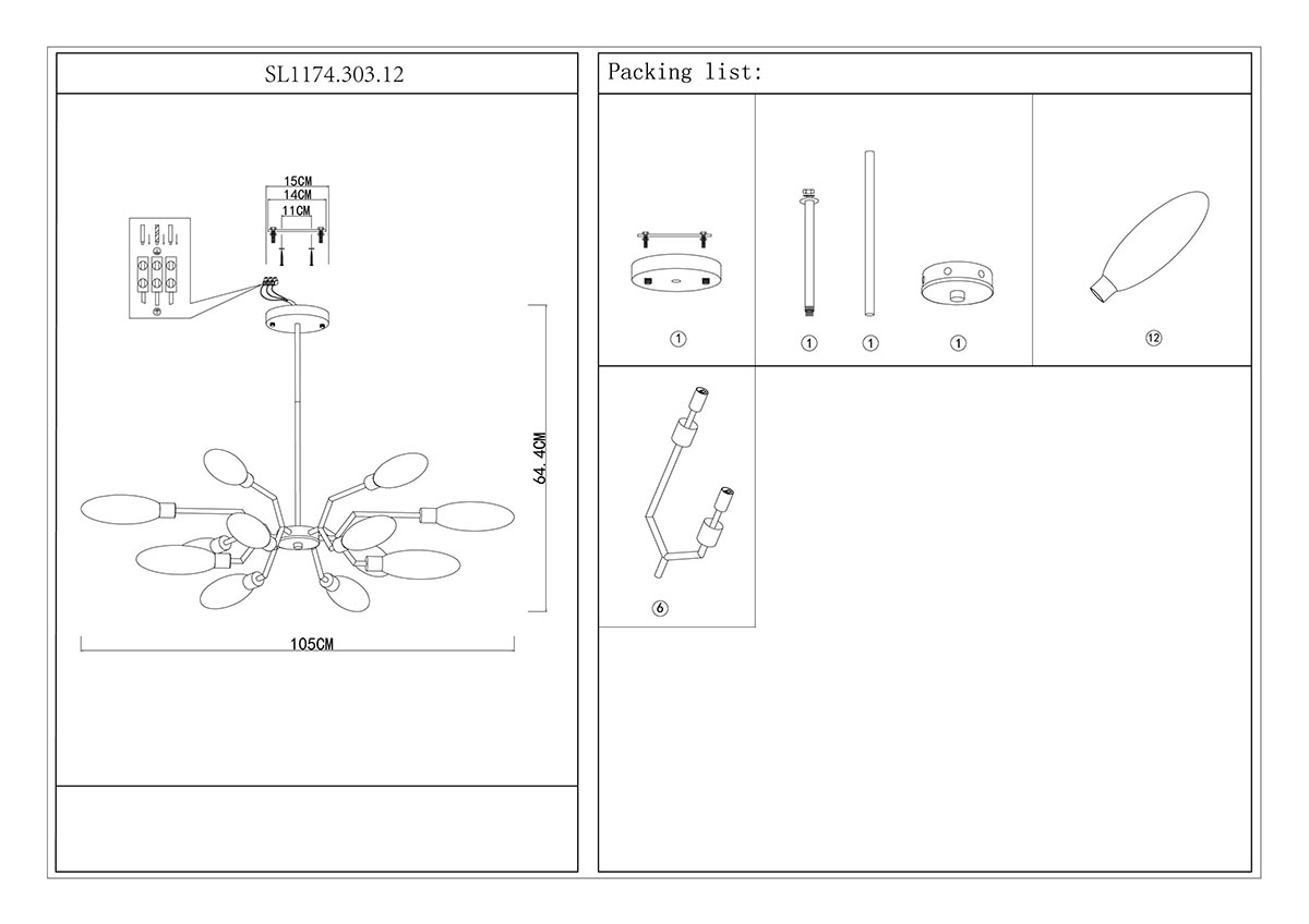 Подвесная люстра ST LUCE DESIMA SL1174.303.12