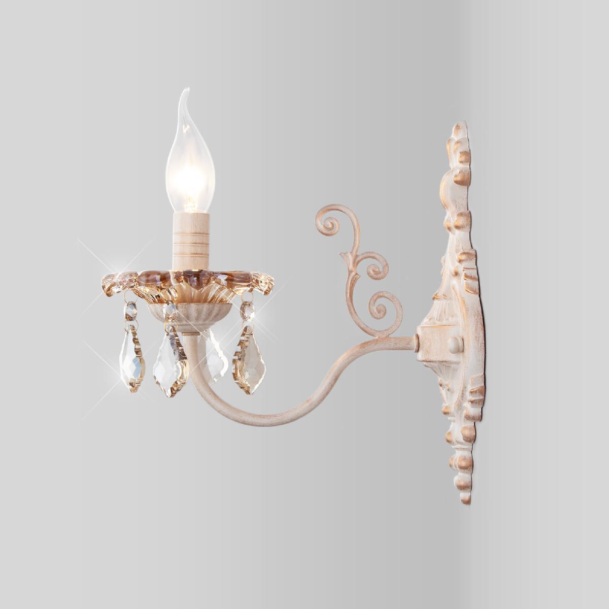 Бра Eurosvet 10118/1 белый с золотом/тонированный хрусталь Strotskis