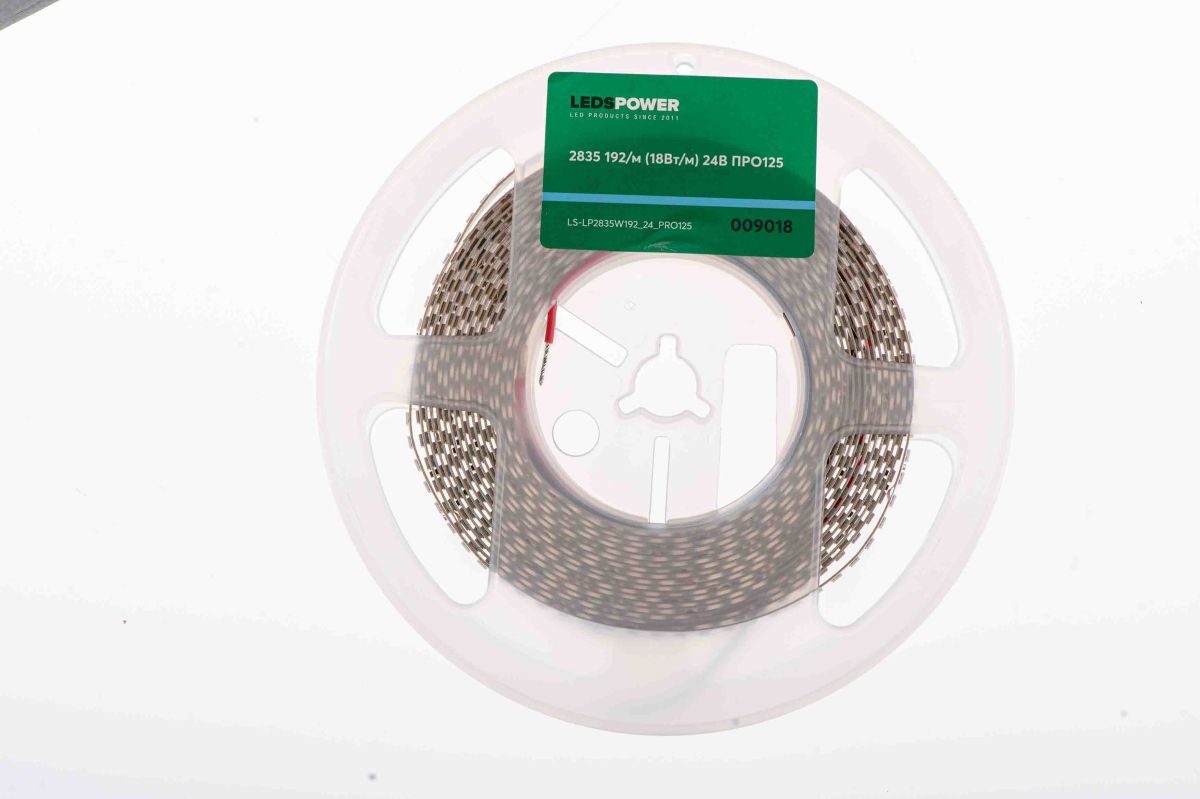 Светодиодная лента LEDS POWER 2835 192/м (18Вт/м) 24В холодная, серия ПРО125 009018