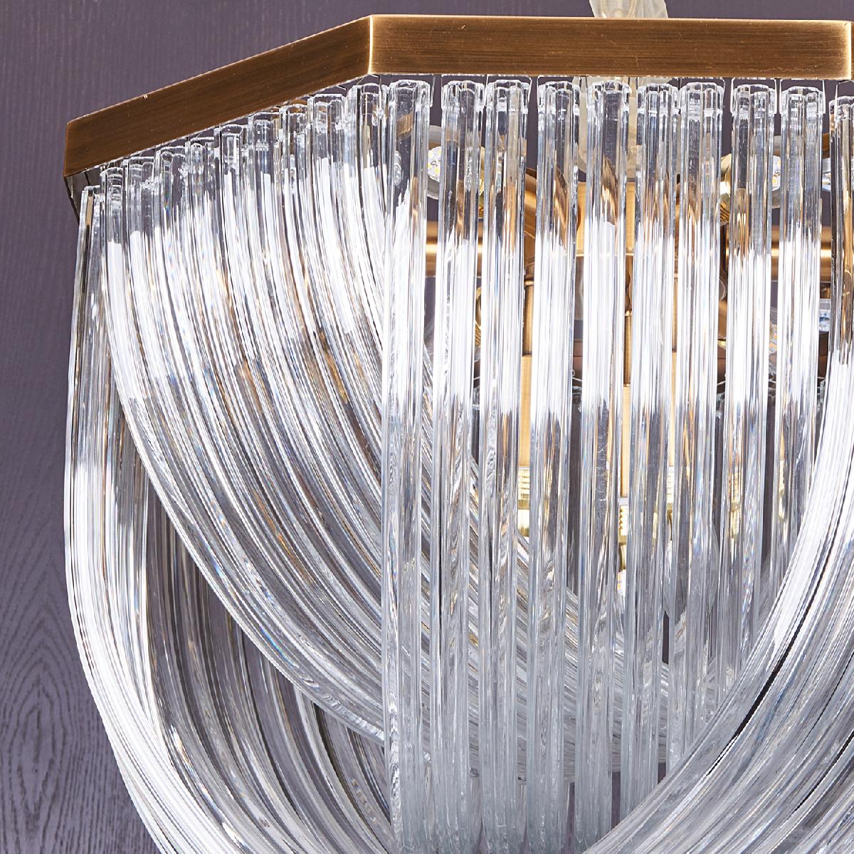 Подвесной светильник Delight Collection Murano Glass A001-554 L9 brass/clear