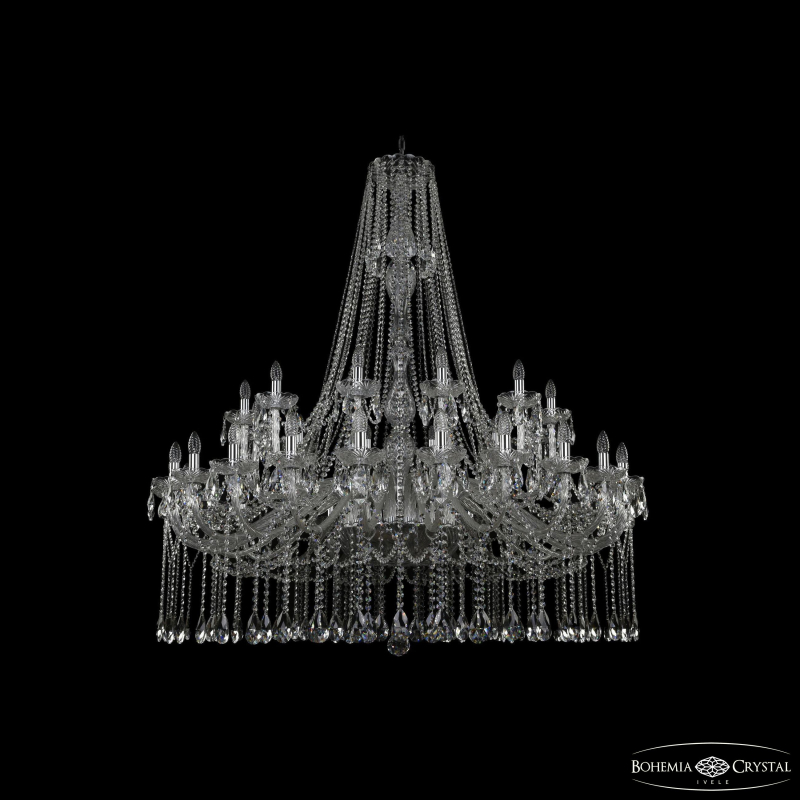 Подвесная люстра Bohemia Ivele Crystal 1413/24+12/530/h-160 Ni