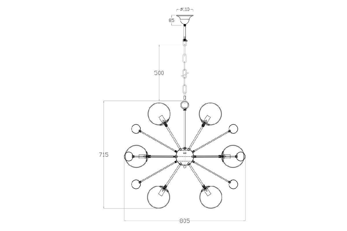 Подвесная люстра Garda Decor 20MD3503-12