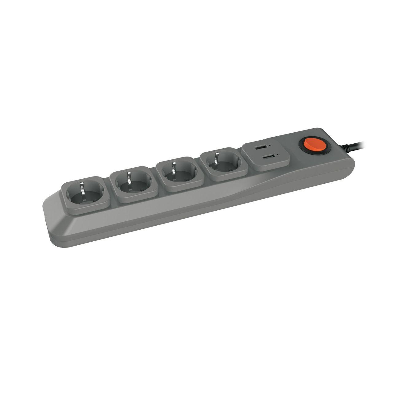 Cетевой фильтр (UL-00001755) Uniel 5гн х 3м с/з Lux S-GSL5-3 Grey