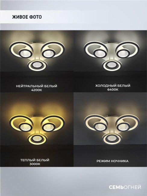 Потолочная люстра Seven Fires Leida SF7096/3C-WT