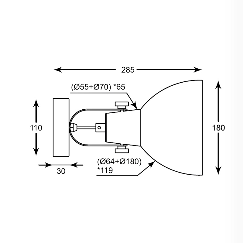 Настенный светильник Zumaline CANDE TS-140605W-BK
