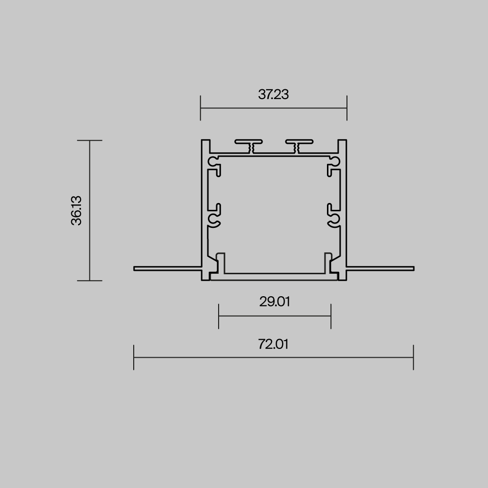 Алюминиевый профиль встраиваемый скрытого монтажа Maytoni ALM-7236T-S-2M 636010