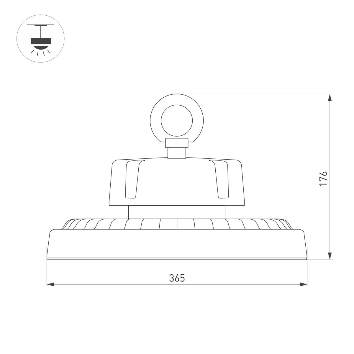 Промышленный светильник Arlight SP-ERCON-R365-240W White5000 (BK, 90 deg, 230V) 056109