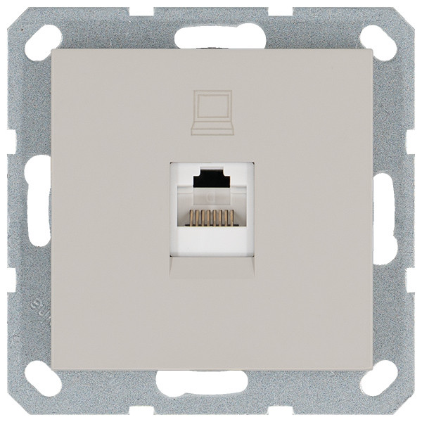 Интернет-розетка RJ45 с накладкой, цвет Тауп Jasmart G6105T