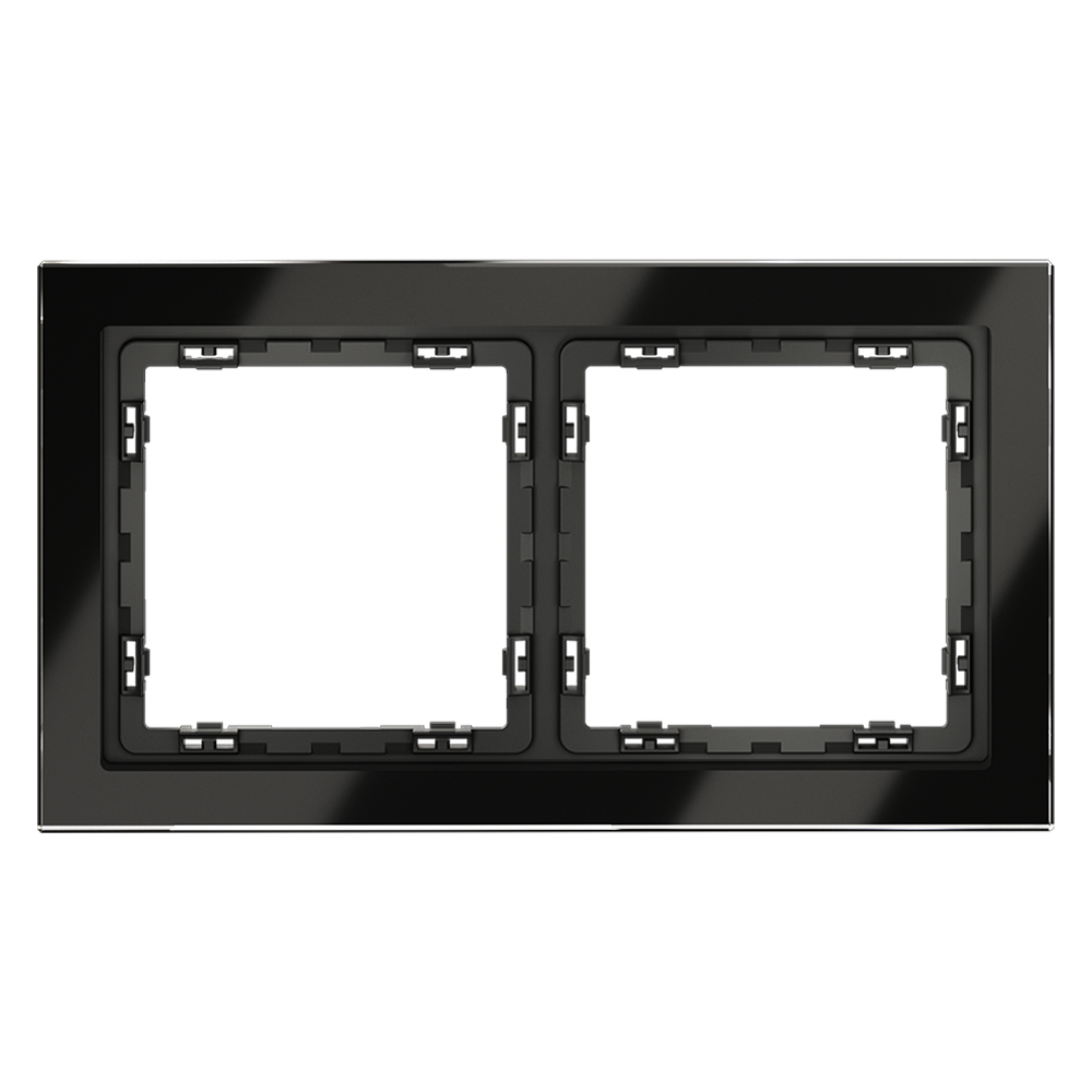 Рамка на 2 поста Voltum S70 VLS110208 (черный,стекло)