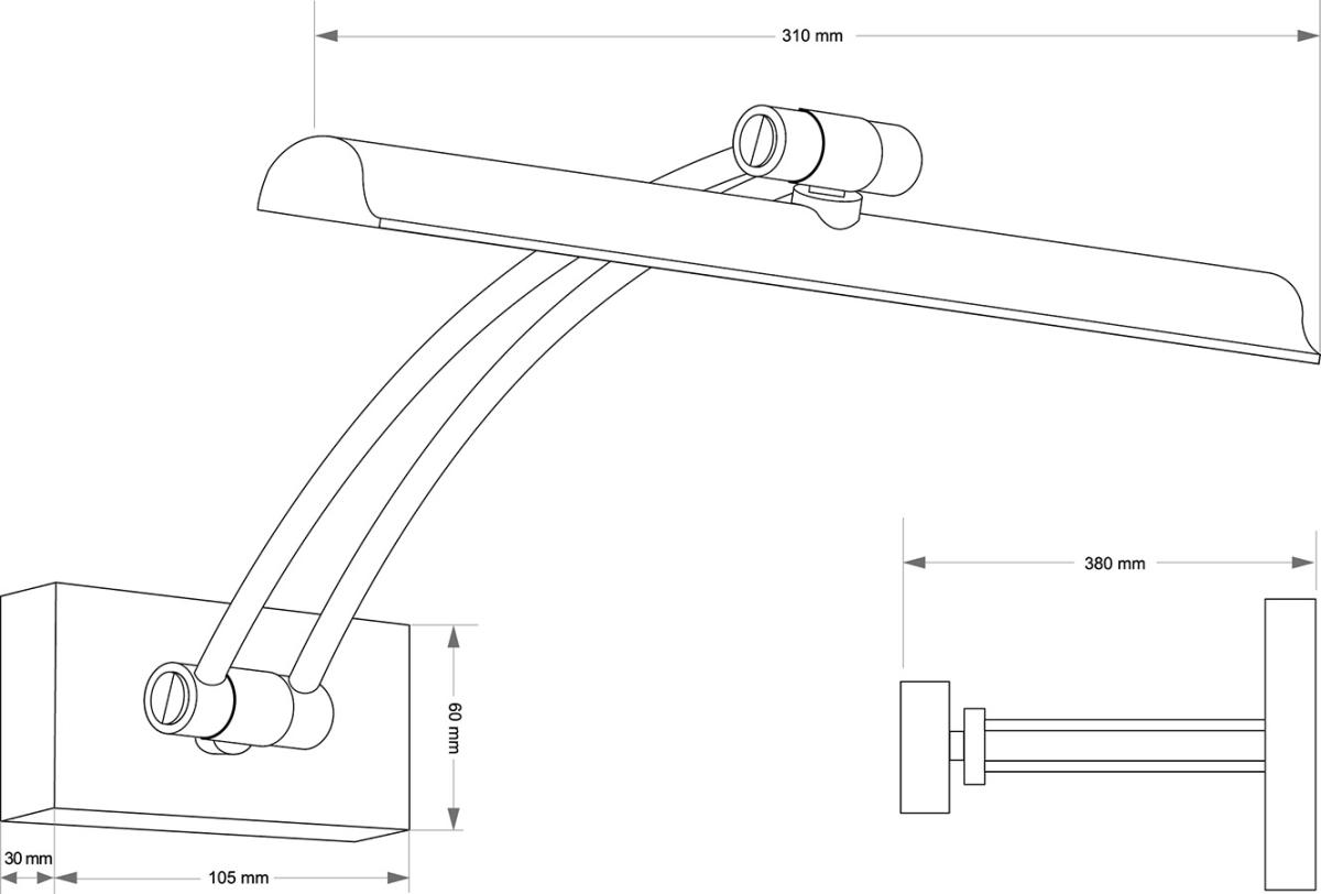 Подсветка для картин Kutek ELVE ELV-PODS-1(P)380-DL