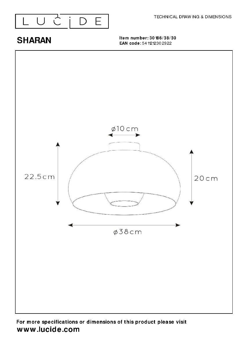 Потолочный светильник Lucide Sharan 30186/38/30