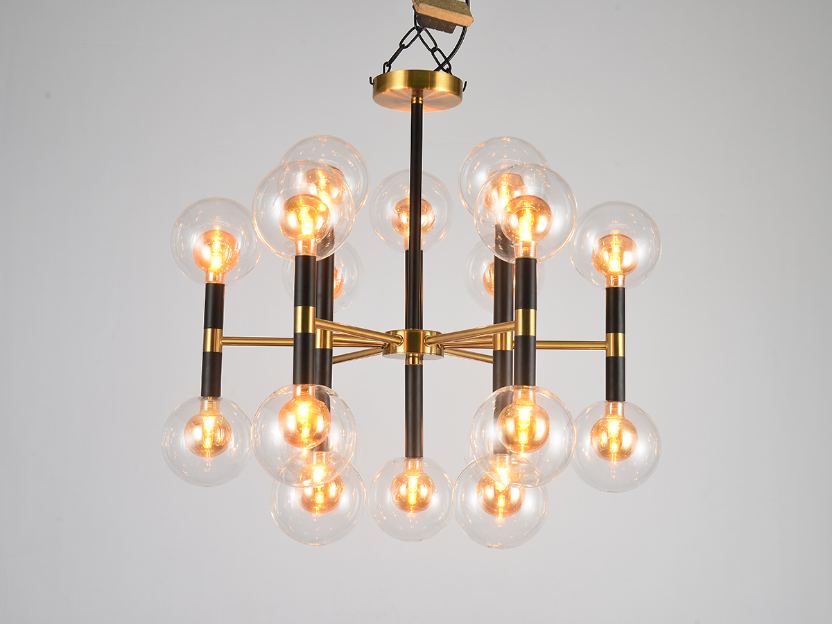 Люстра на штанге Elvan LU-7630/18-G9-GlBkCl