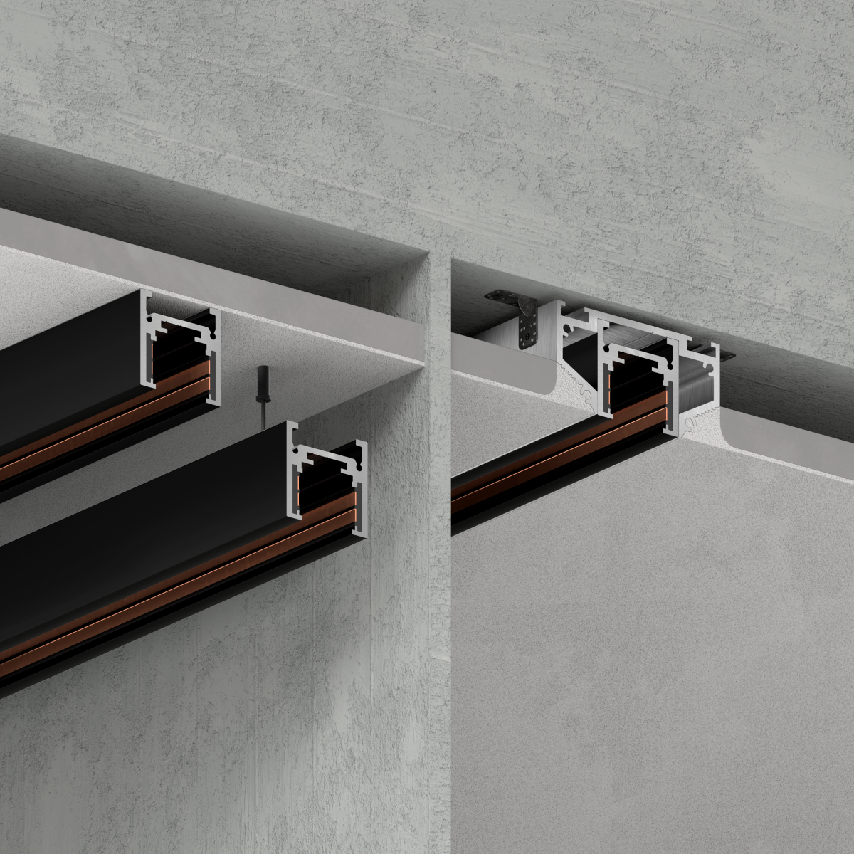 Шинопровод магнитный Luminotti Genesis L.398.2M.BK