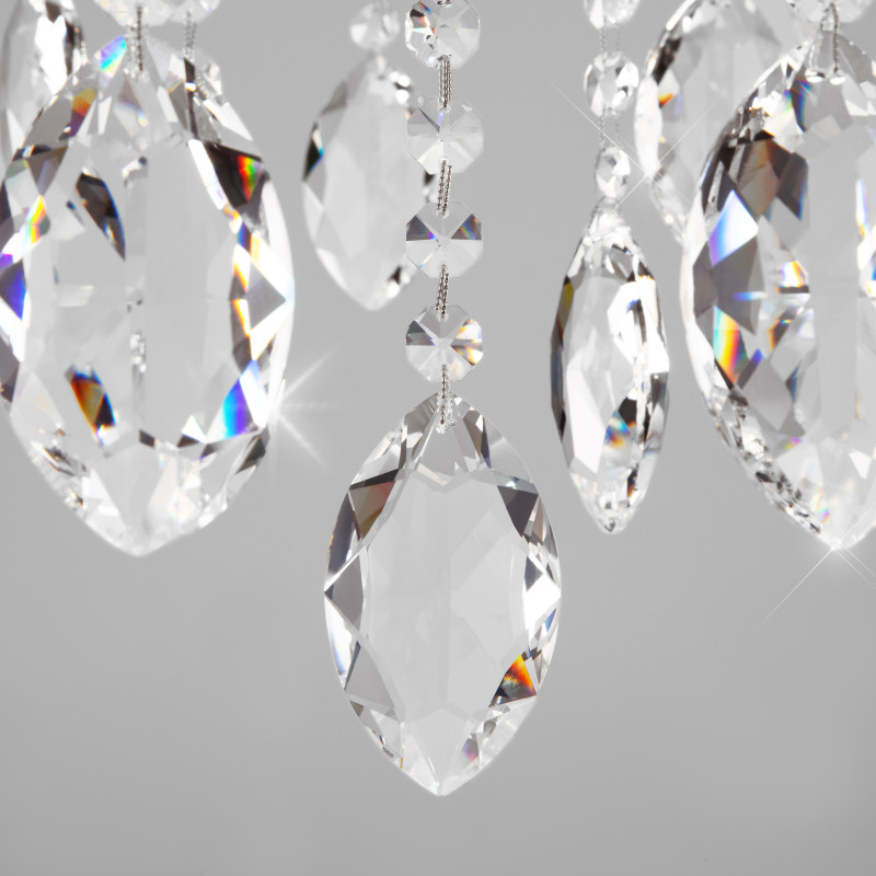 Подвесная люстра Eurosvet 10108/8 белый/прозрачный хрусталь Strotskis