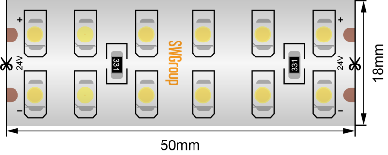 Светодиодная лента SWG SWG3240-24-19.2-WW-65-M 010111