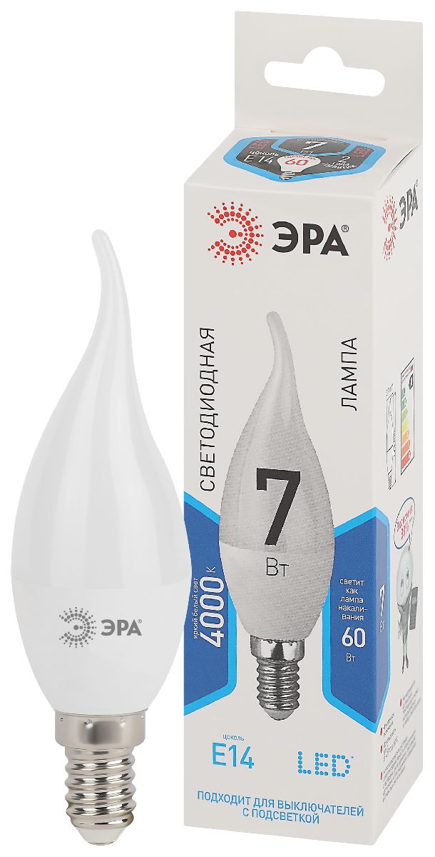 Лампа светодиодная Эра E14 7W 4000K LED BXS-7W-840-E14 Б0028483