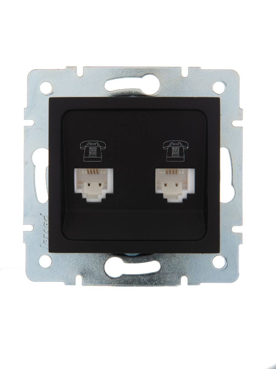 Розетка телефонная двойная евро Lezard Karina 707-4288-138