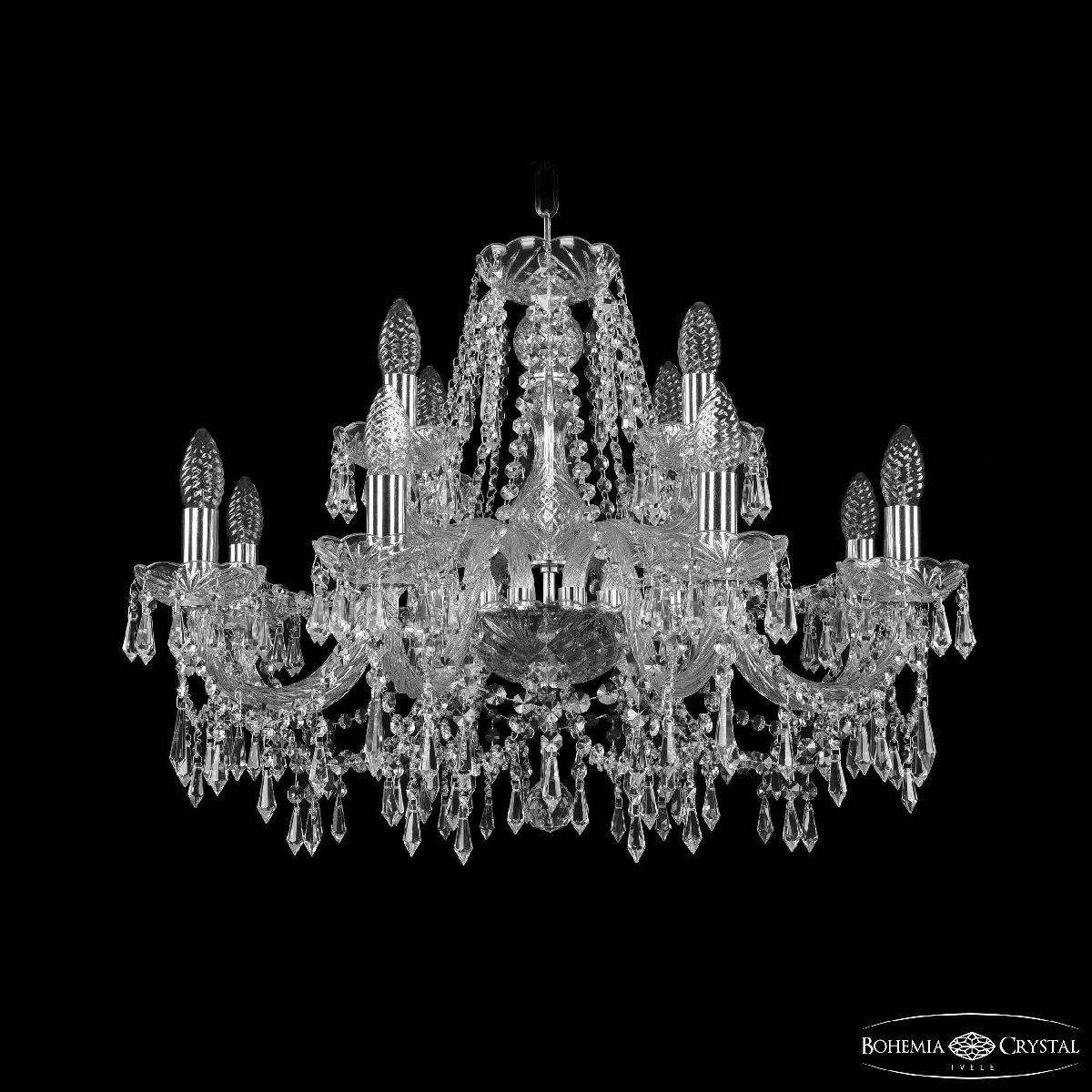 Подвесная люстра Bohemia Ivele Crystal 1403/8+4/240 Ni