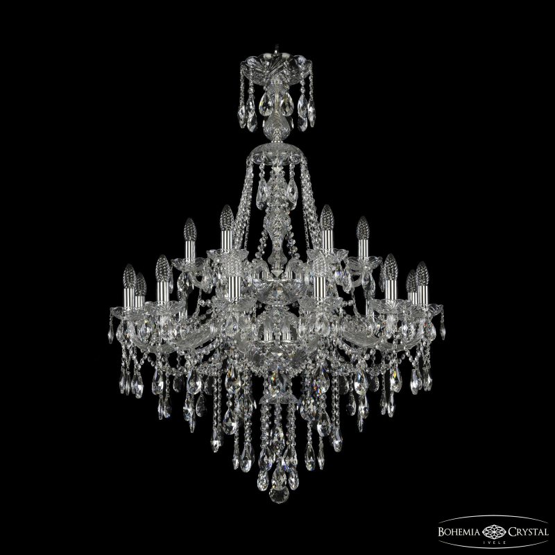 Подвесная люстра Bohemia Ivele Crystal 1415/12+6/300/XL-114/2d Ni