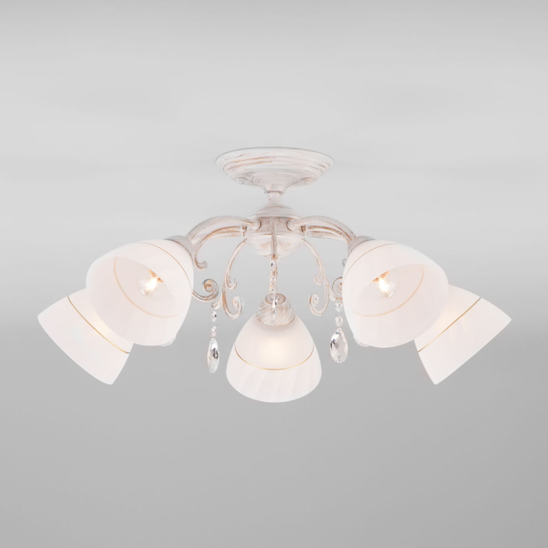 Люстра на штанге Eurosvet 30156/5 белый с золотом