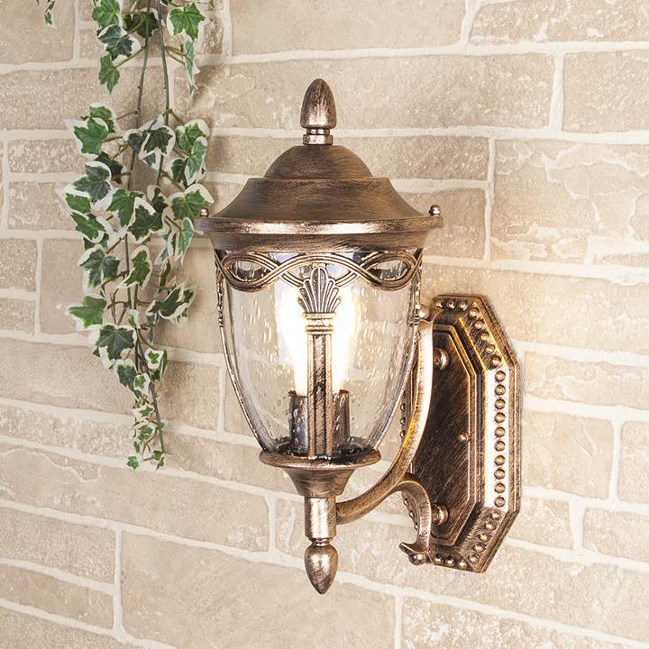 Уличный настенный светильник Elektrostandard Mensa U черное золото 4690389064951