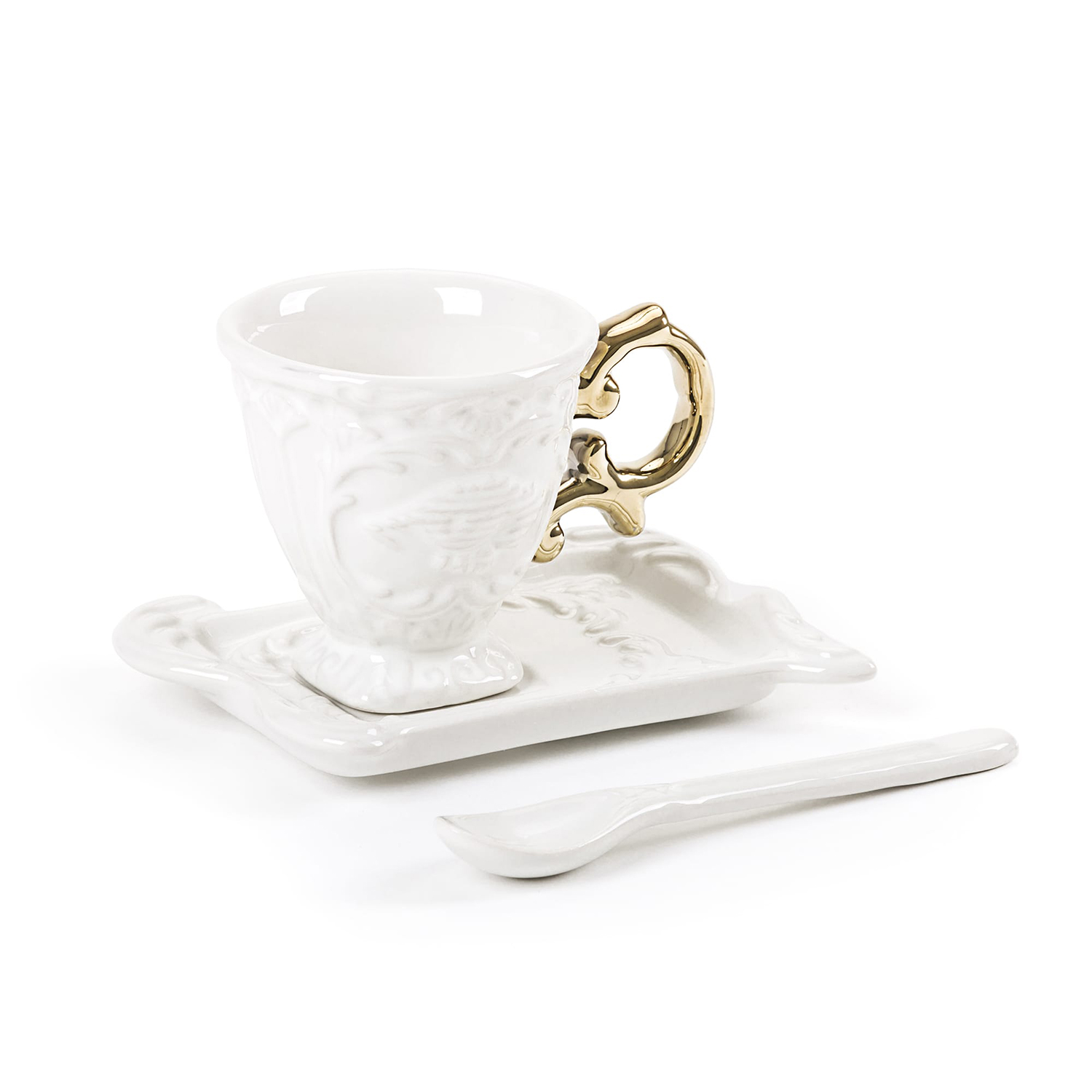 Блюдце с чашкой I-Coffee Seletti I-Wares Gold 09869