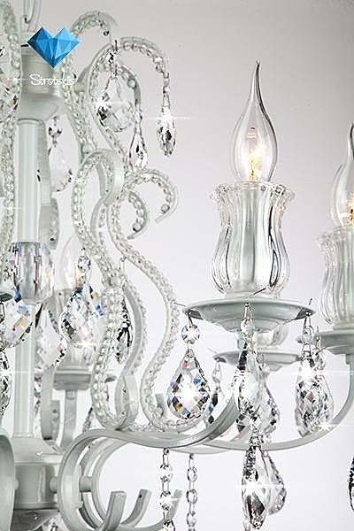 Подвесная люстра Eurosvet Blossom 10077/8 глянцевый белый/прозрачный хрусталь Strotskis