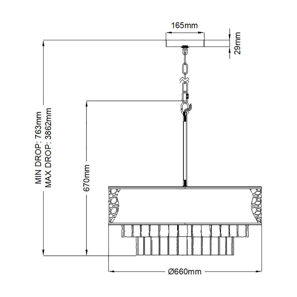 Подвесная люстра Hinkley Reverie QN-REVERIE-8P-CPG