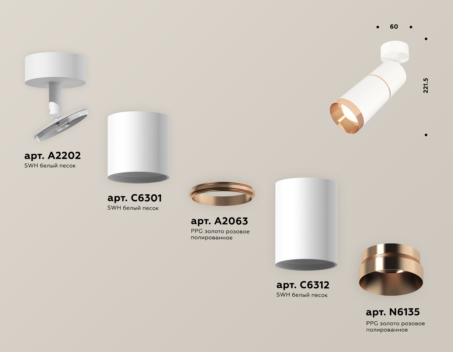 Спот Ambrella Light Techno Spot XM6312013 (A2202, C6301, A2063, C6312, N6135)