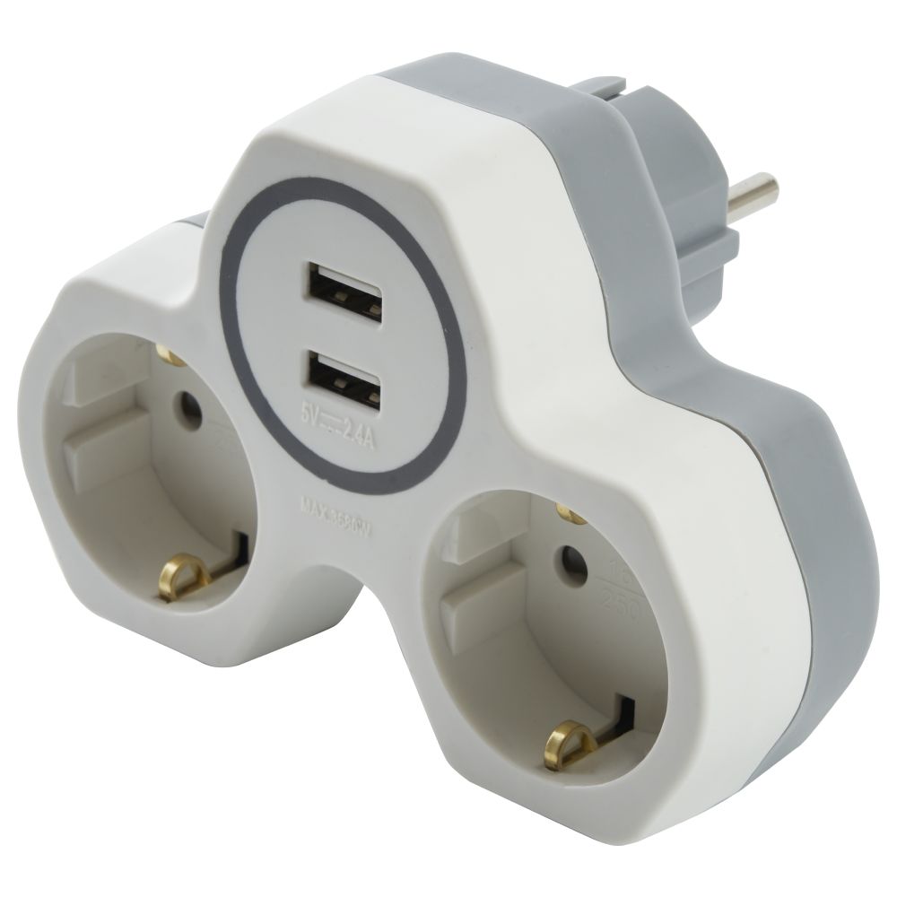 Разветвитель сетевой 2-местный Stekker 32872