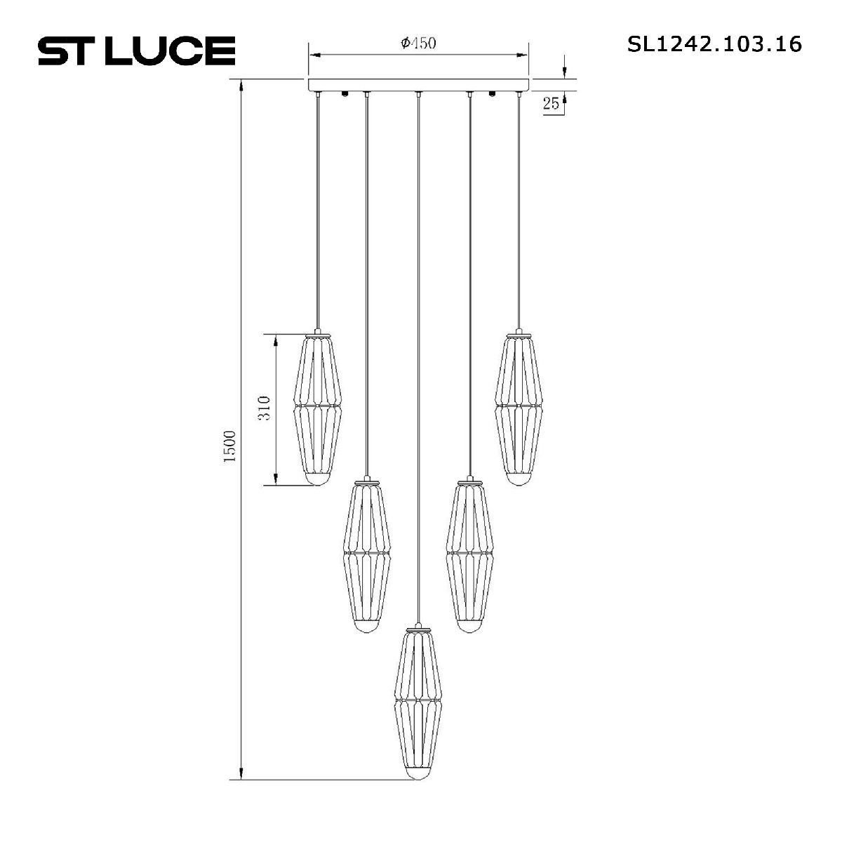Подвесная люстра ST Luce Ciara SL1242.103.16