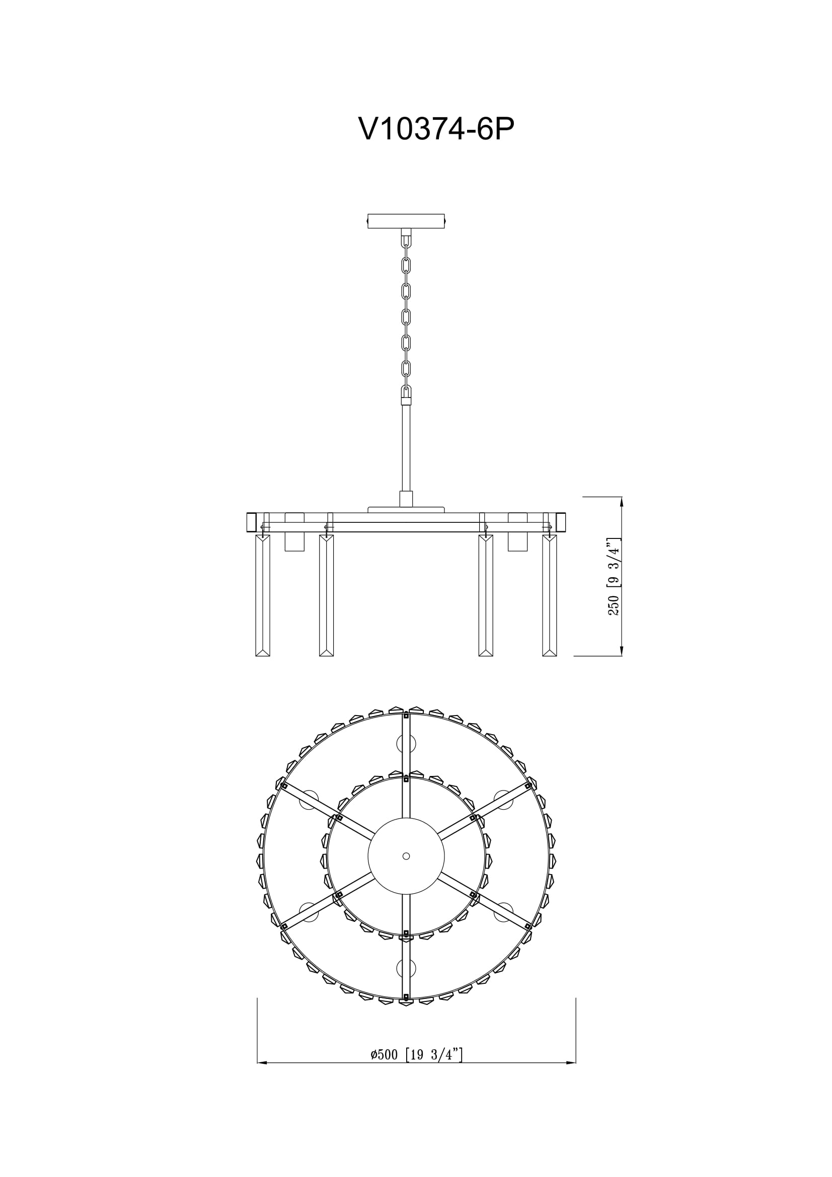 Подвесная люстра Moderli Avista V10374-6P