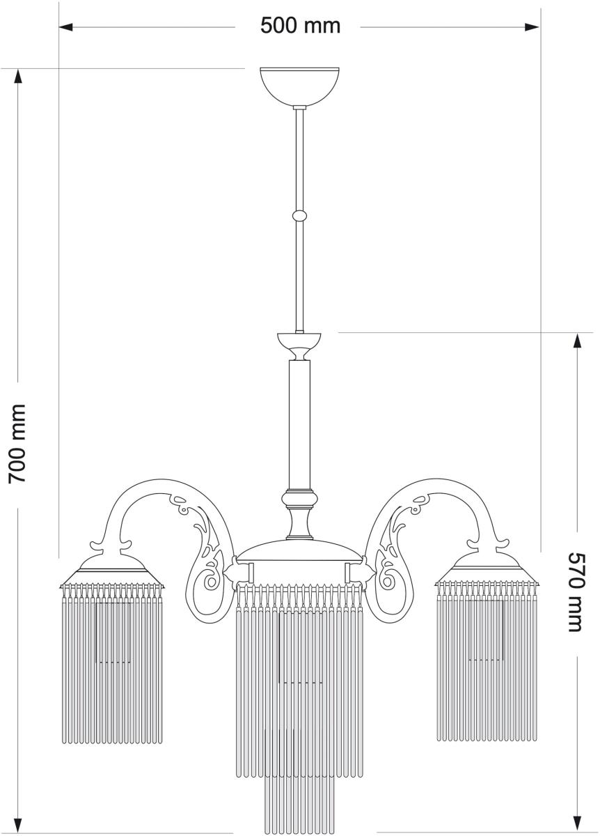 Люстра на штанге Kutek Fiore FIO-ZW-3+1(P)