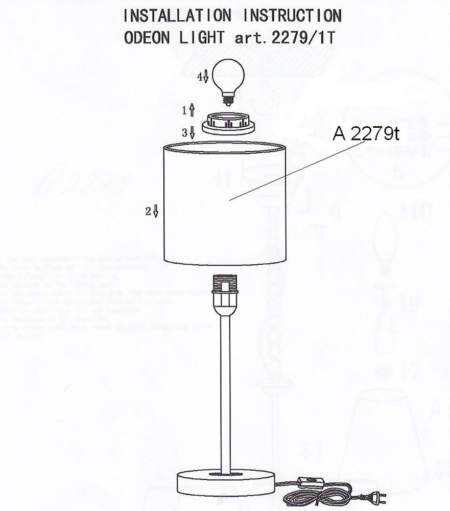 Настольная лампа Odeon Light Cats 2279/1T