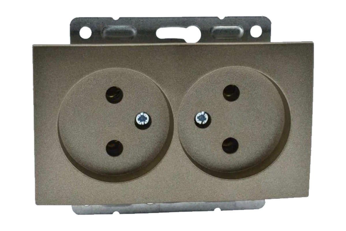 Розетка с заземлением двойная Mono Electric Despina-Larissa 16А 250В антрацит 500-002404-120
