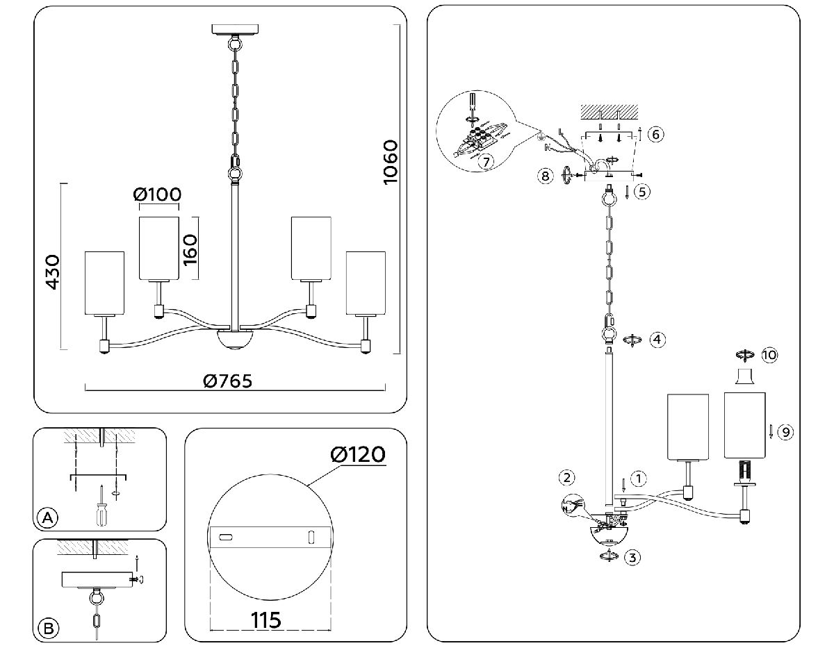 Подвесная люстра Ambrella Light High Light Heigh Light LH56054